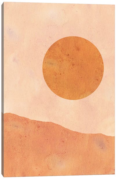 Moon In The Desert Canvas Art Print - Adobe Abstracts