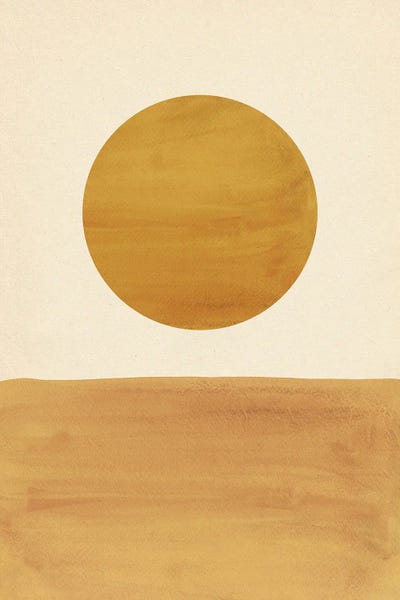 Whales Way: Minimalist Rust Mustard Landscape by Whales Way