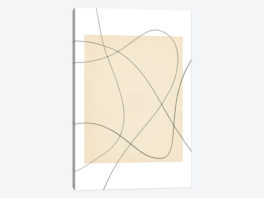 Neutral Abstract Lines by Whales Way 1-piece Canvas Art Print