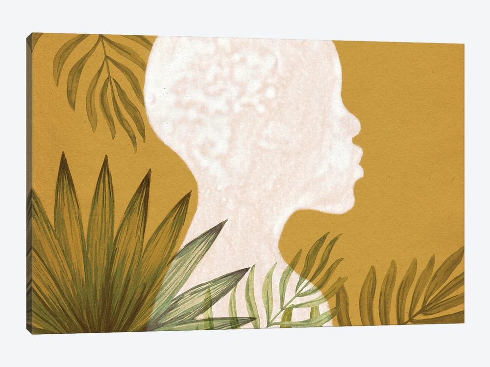 African Girl And Plants by Whales Way 1-piece Canvas Print