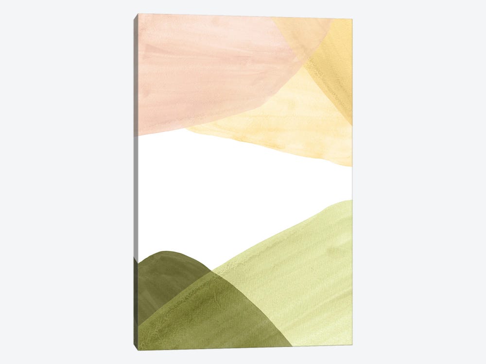 Abstract Landscape In Pastel Tones by Whales Way 1-piece Canvas Wall Art