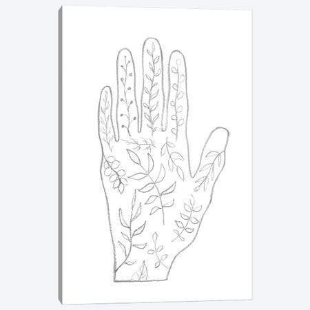 Line Art Botanical Hand Canvas Print #WWY268} by Whales Way Art Print