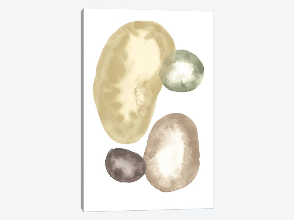 Abstract Watercolor Stones by Whales Way 1-piece Canvas Art Print