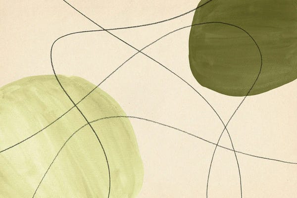 Whales Way: Abstract Olive Green Shapes by Whales Way