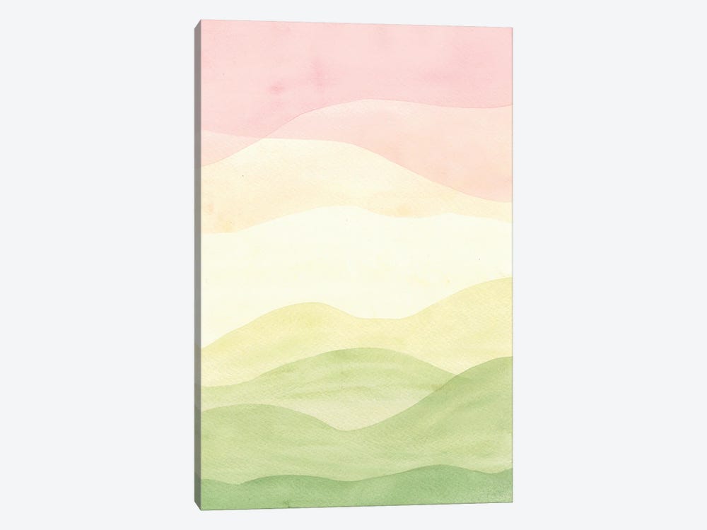 Abstract Landscape, Pastel Pink Sky by Whales Way 1-piece Canvas Print