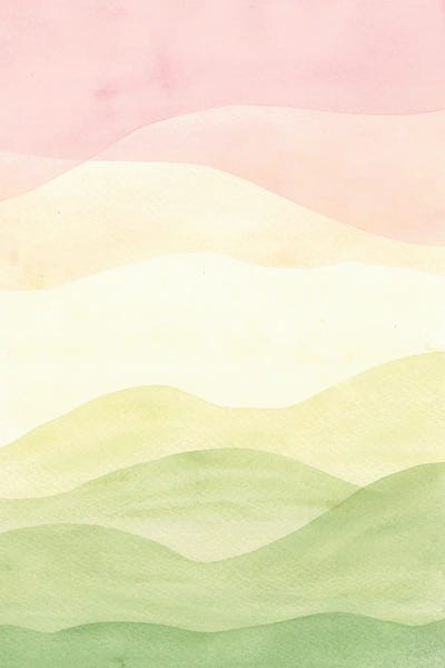 Whales Way: Abstract Landscape, Pastel Pink Sky by Whales Way