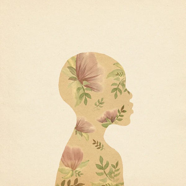 Whales Way: Floral African Woman by Whales Way