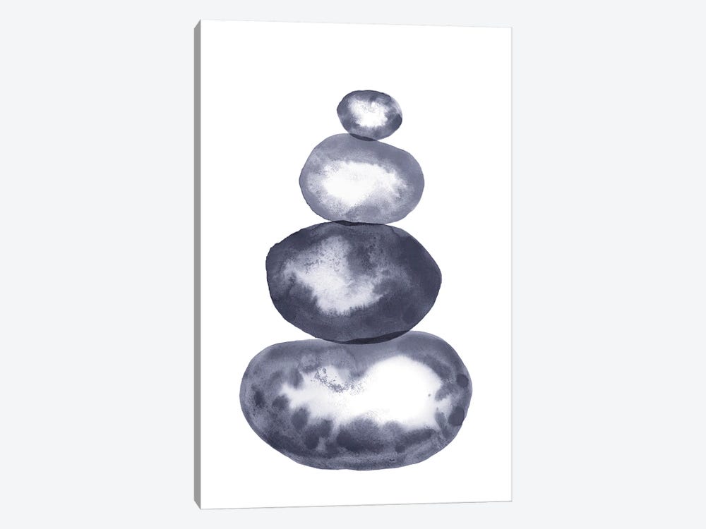 Navy Blue Dalancing Stones by Whales Way 1-piece Canvas Print