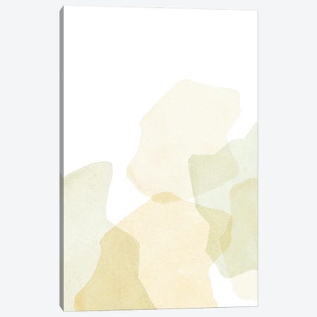 Soft Green Shapes Canvas Print #WWY299} by Whales Way Canvas Wall Art