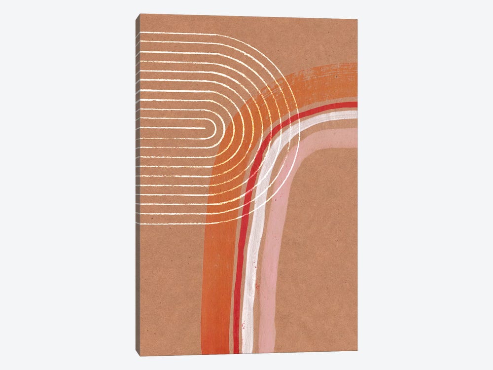 Abstract Beige And Orange Rainbow by Whales Way 1-piece Canvas Artwork
