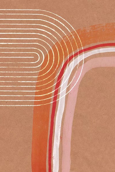 Whales Way: Abstract Beige And Orange Rainbow by Whales Way