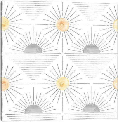Abstract Sun Pattern Canvas Art Print - Whales Way