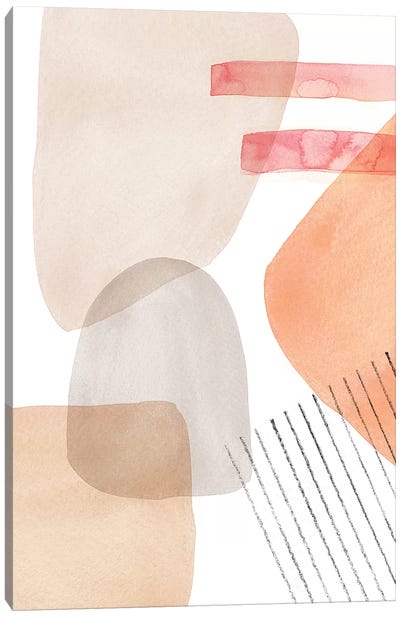 Neutral Abstract Shapes Canvas Art Print - Whales Way