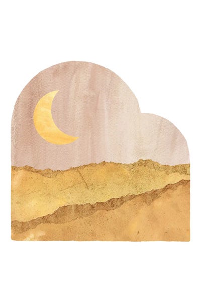 Moonlight Landscape, Abstract Shape by Whales Way canvas print