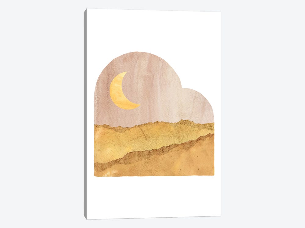 Moonlight Landscape, Abstract Shape by Whales Way 1-piece Art Print