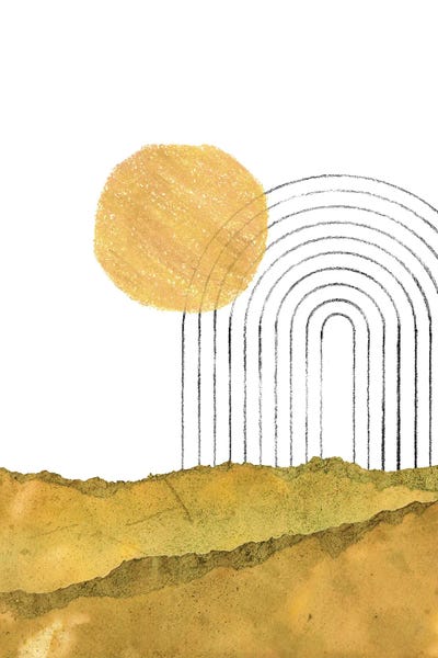 Abstract Boho Sun And Rainbow by Whales Way metal wall art