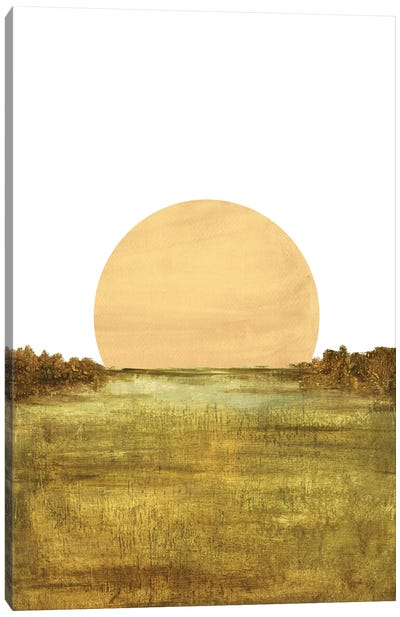 Minimalist Landscape Canvas Art Print - Sun Art