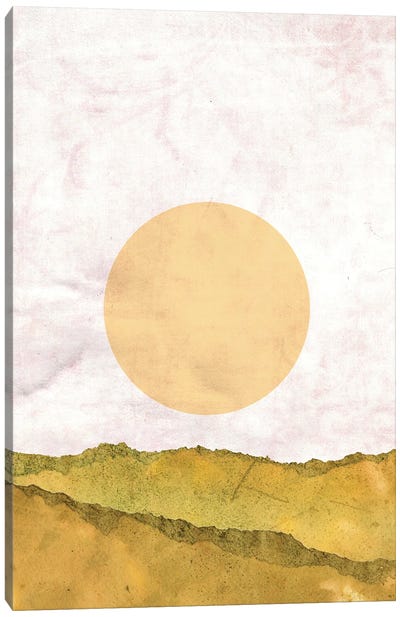Abstract Landscape And Sun Canvas Art Print - Sun Art