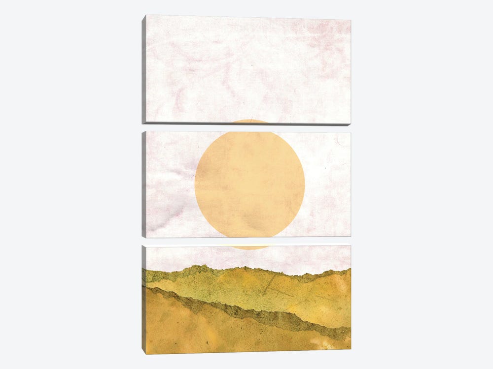 Abstract Landscape And Sun by Whales Way 3-piece Canvas Art Print