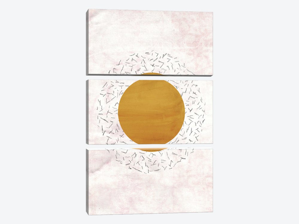 Abstract Rust Mustard Sun by Whales Way 3-piece Art Print