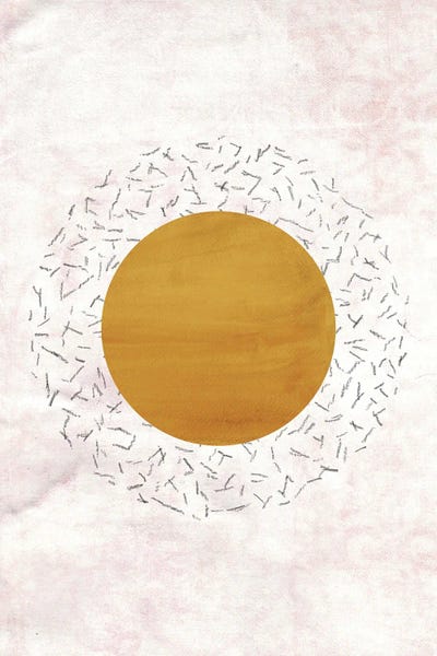 Whales Way: Abstract Rust Mustard Sun by Whales Way