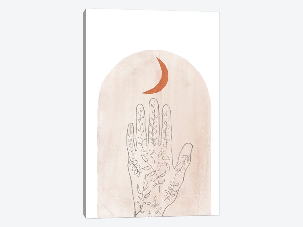 Boho Hand And Moon by Whales Way 1-piece Art Print