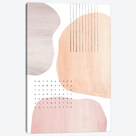 Neutral Pastel Tone Abstract Shapes Canvas Print #WWY31} by Whales Way Art Print