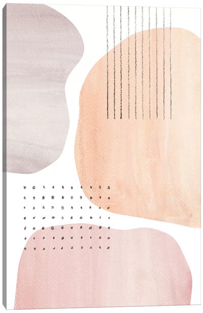Neutral Pastel Tone Abstract Shapes Canvas Art Print - Organic Modern