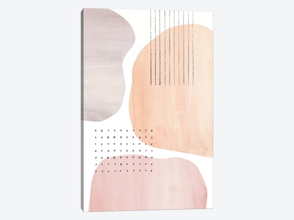 Neutral Pastel Tone Abstract Shapes by Whales Way 1-piece Canvas Print