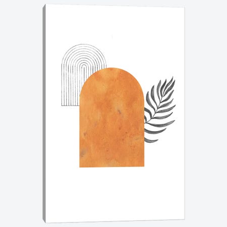 Orange Arch And Palm Canvas Print #WWY32} by Whales Way Canvas Art Print