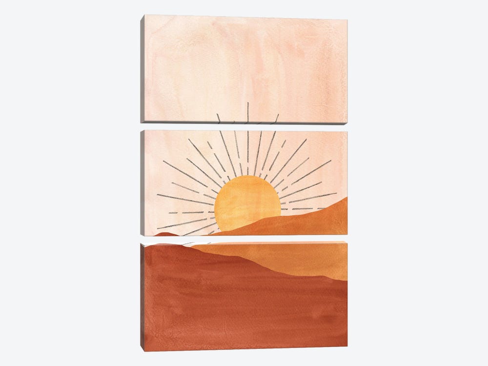 Terracotta Sunrise by Whales Way 3-piece Canvas Art