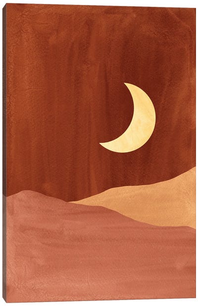 Terracotta Moonlight Canvas Art Print - Adobe Abstracts