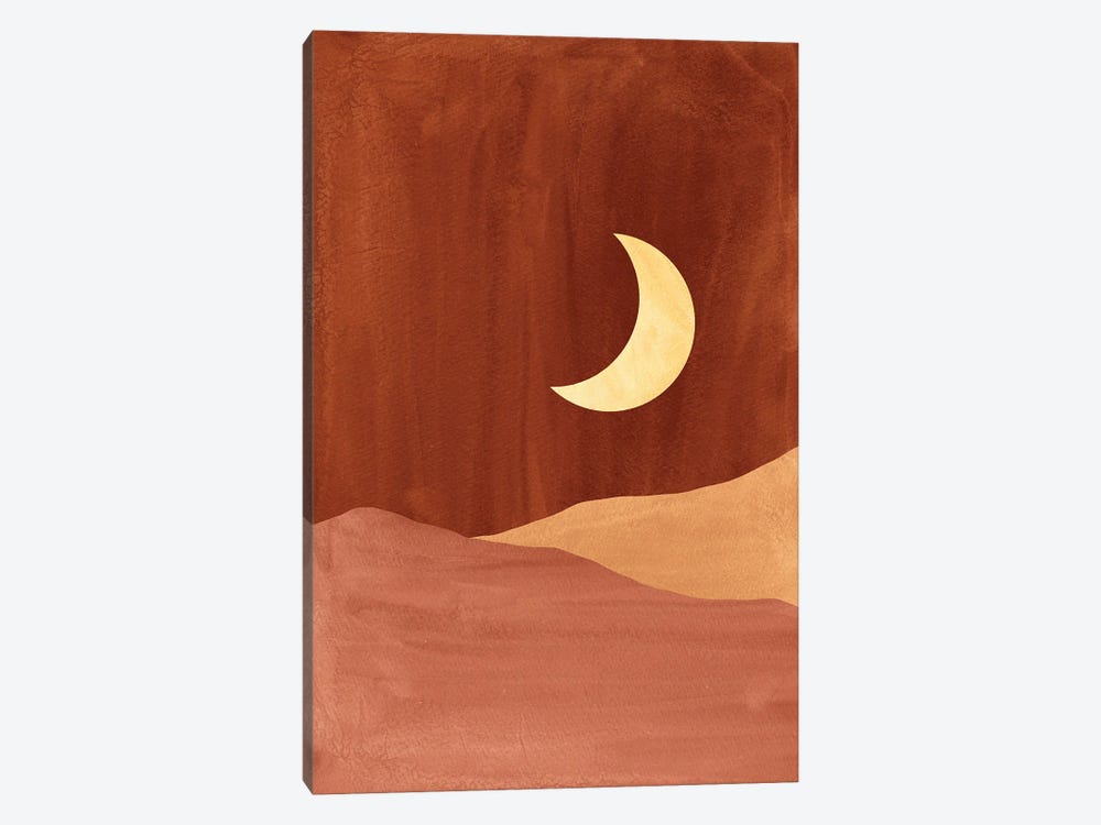 Terracotta Moonlight by Whales Way 1-piece Canvas Art Print