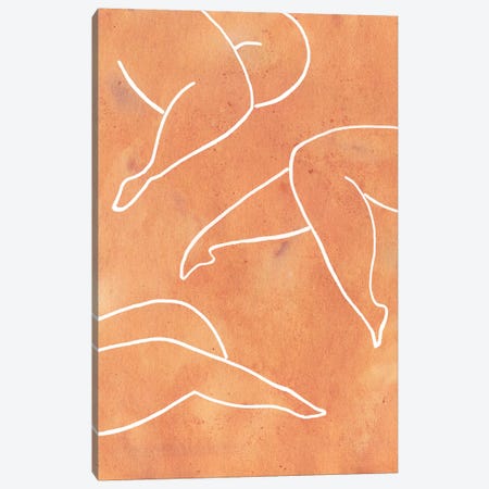 Orange Female Legs Canvas Print #WWY33} by Whales Way Art Print