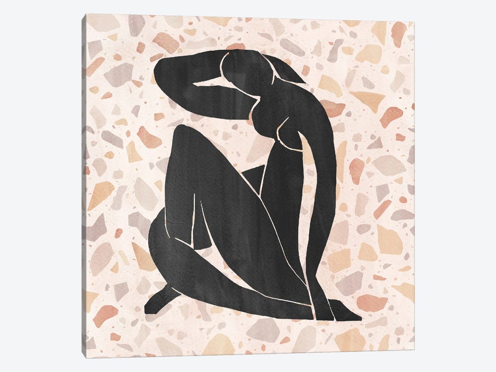 Matisse Nude Woman And Terrazzo Pattern by Whales Way 1-piece Canvas Print