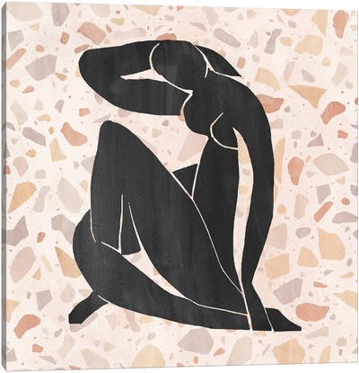 Matisse Nude Woman And Terrazzo Pattern Canvas Art Print - The Cut Outs Collection