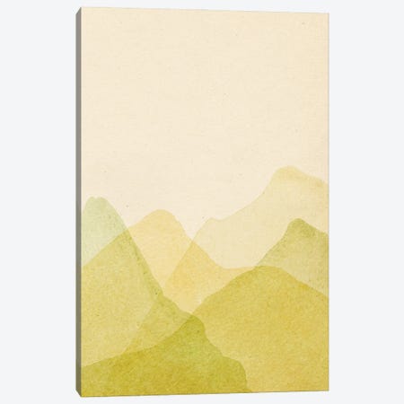 Abstract Green Mountains Canvas Print #WWY343} by Whales Way Canvas Art