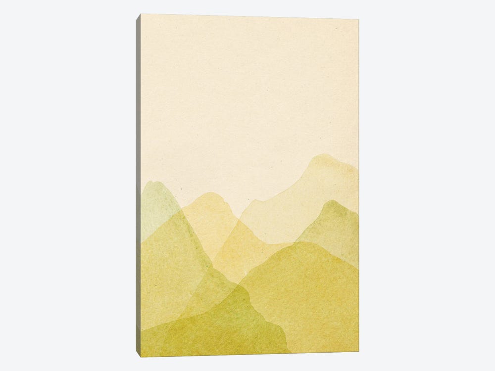 Abstract Green Mountains by Whales Way 1-piece Canvas Art