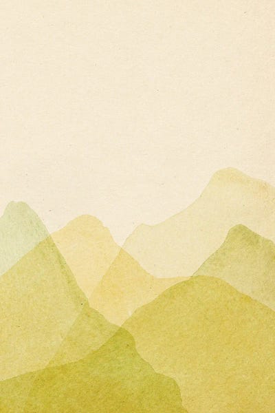 Whales Way: Abstract Green Mountains by Whales Way