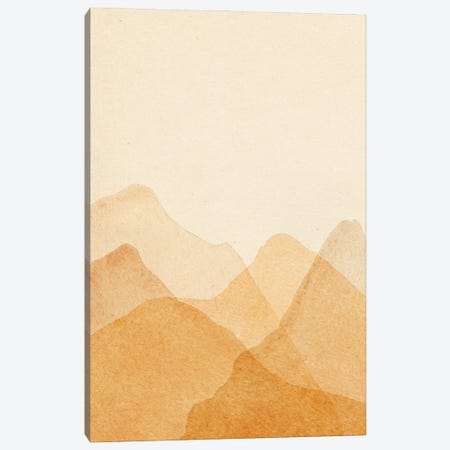 Abstract Orange Mountains Canvas Print #WWY344} by Whales Way Canvas Print