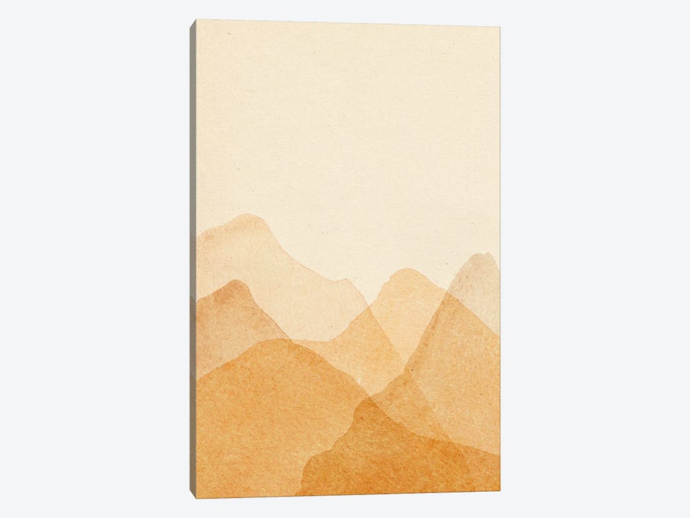 Abstract Orange Mountains by Whales Way 1-piece Art Print