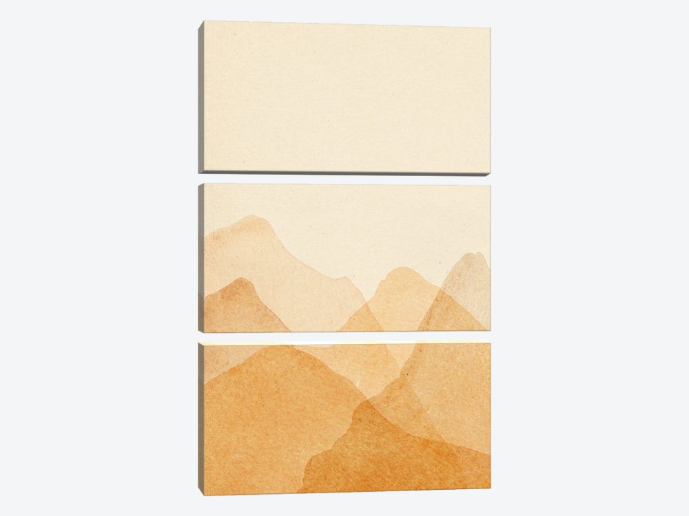 Abstract Orange Mountains 3-piece Canvas Print