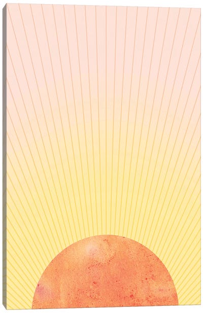 Orange Sun Canvas Art Print - Sun Art