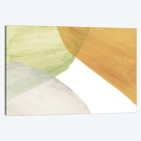 Green And Terracotta Abstract Shapes Canvas Print #WWY351} by Whales Way Canvas Print