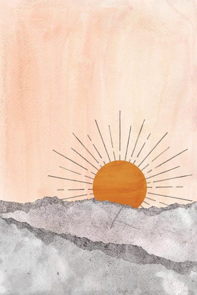 Whales Way: Gray And Blush Sunset by Whales Way