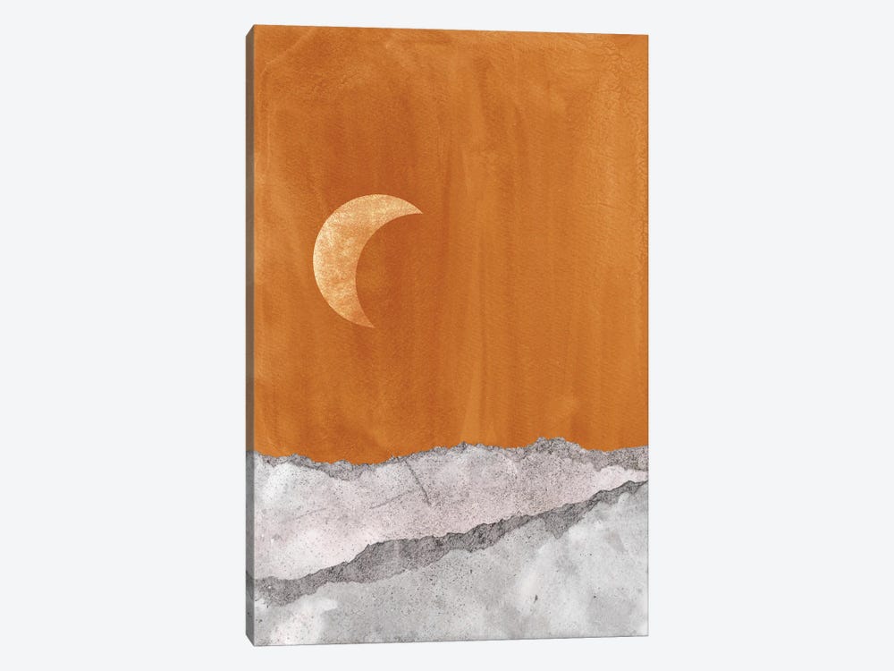 Terracotta Gray Night by Whales Way 1-piece Canvas Art