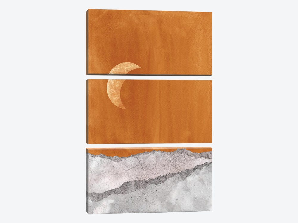 Terracotta Gray Night by Whales Way 3-piece Canvas Art