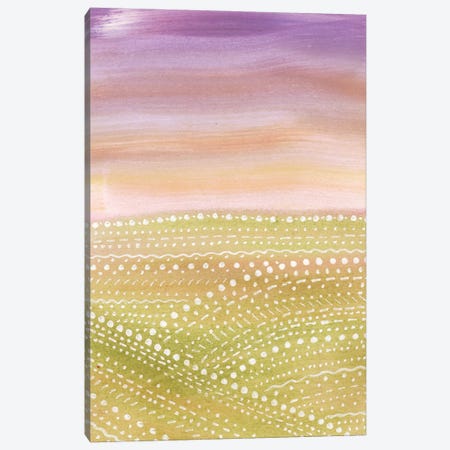 Purple And Green Abstract Landscape Canvas Print #WWY355} by Whales Way Canvas Wall Art