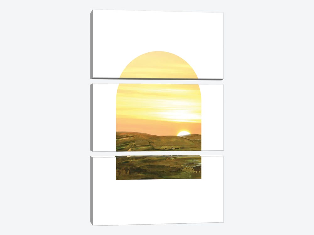 Abstract Arch-Sunrise XXXV by Whales Way 3-piece Canvas Wall Art
