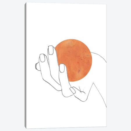Sun In The Hand Canvas Print #WWY38} by Whales Way Art Print